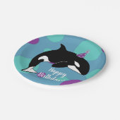 Der Orca Killer Whale zum Geburtstag Pappteller (Schrägansicht)
