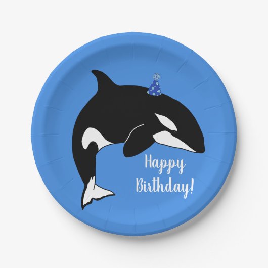 Der Orca Killer Whale zum Geburtstag Pappteller (Vorderseite)