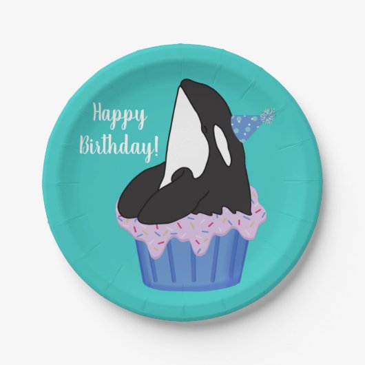 Der Orca Killer Whale zum Geburtstag Pappteller (Vorderseite)