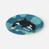 Der Orca Killer Whale zum Geburtstag Pappteller (Schrägansicht)