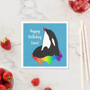 Der Orca Killer Whale zum Geburtstag Serviette