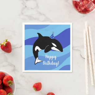 Der Orca Killer Whale zum Geburtstag Serviette
