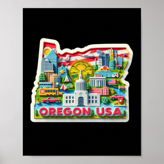 Der Oregon-Staat in den USA Poster (Vorne)
