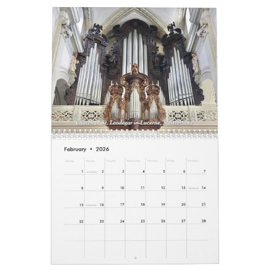 Der Orgelkalender – Wunderschöne Orgeln in einem Kalender (Feb 2026)