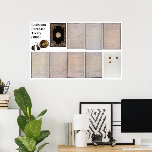 Der ORIGINAL Louisiana Purchase Agreement von 1803 Poster (Heimbüro)