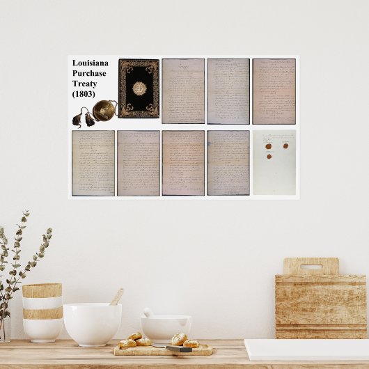 Der ORIGINAL Louisiana Purchase Agreement von 1803 Poster (Küche)