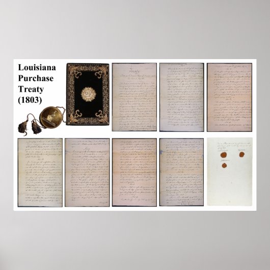 Der ORIGINAL Louisiana Purchase Agreement von 1803 Poster (Vorne)
