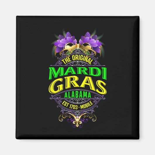 Der Original Mobile Alama Mardi Gras Magnet (Vorne)