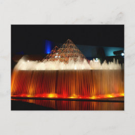Der Orlando Theme Park Fountain ist nachts beleuch Postkarte