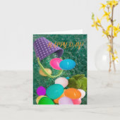 DER OSTE HAT EINEN GLÜCKLICHEN TAG! KARTE (Gelbe Blume)