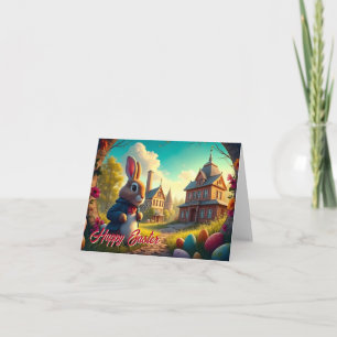 Der Osterhase auf einer geheimen Mission Karte