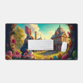 Der Osterhase auf einer geheimen Mission Schreibtischunterlage (Tastatur & Maus)