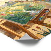 Der Osterhase beim Malen  Poster (Ecke)