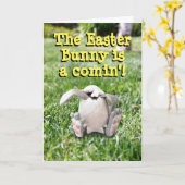 Der Osterhase ist ein Kommen! Grußkarte Karte (Gelbe Blume)