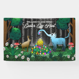 Der Osterhase sammelt Ostereier Banner