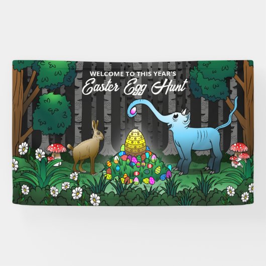 Der Osterhase sammelt Ostereier Banner (Horizontal)