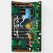 Der Osterhase sammelt Ostereier Banner (Vertikal)