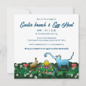 Der Osterhase sammelt Ostereier Einladung (Vorderseite)