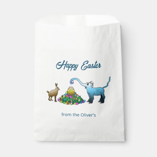 Der Osterhase sammelt Ostereier Geschenktütchen (Vorderseite)