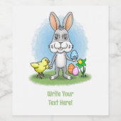 Der Osterhase und das Huhn Weinetikett (Einzelnes Label)