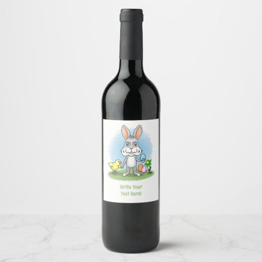 Der Osterhase und das Huhn Weinetikett (Vorderseite)