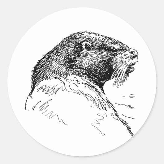 DER OTTER RUNDER AUFKLEBER (Vorderseite)