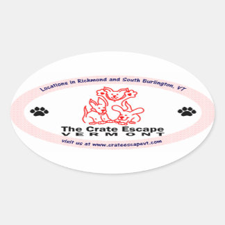 Der Oval-Aufkleber der Kiste entgeht Ovaler Aufkleber