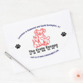 Der Oval-Aufkleber der Kiste entgeht Ovaler Aufkleber (Umschlag)