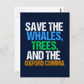 Der Oxford Comma Funny gerettet Postkarte (Vorne/Hinten)
