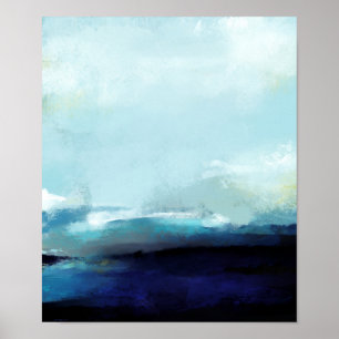 "Der Ozean" Coole, nautische Abstrakte Ozeanwellen Poster