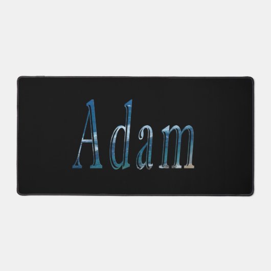 "Der Ozean flüstert: Der Name ist Adam Schreibtischunterlage (Vorderseite)