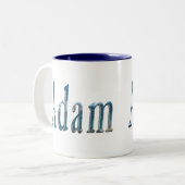 "Der Ozean flüstert: Der Name ist Adam Zweifarbige Tasse (Vorderseite Links)