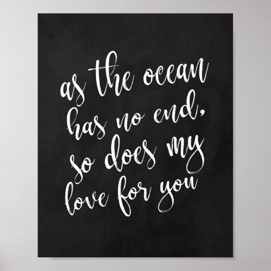 Der Ozean hat kein Ende Strand Hochzeit 8x10 Zeich Poster (Vorne)