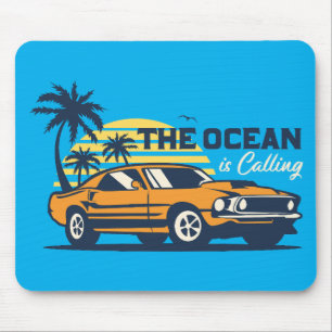 Der Ozean ist Calling, Summer, Surf & Muscle Cars Mousepad