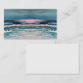 Der Ozean-Mondschein-Wellen-Strand-Visitenkarte Visitenkarte (Vorne/Hinten)