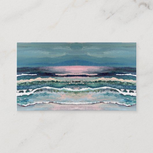 Der Ozean-Mondschein-Wellen-Strand-Visitenkarte Visitenkarte (Vorderseite)