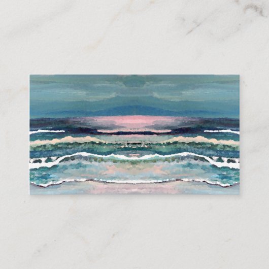 Der Ozean-Mondschein-Wellen-Strand-Visitenkarte Visitenkarte (Vorderseite)
