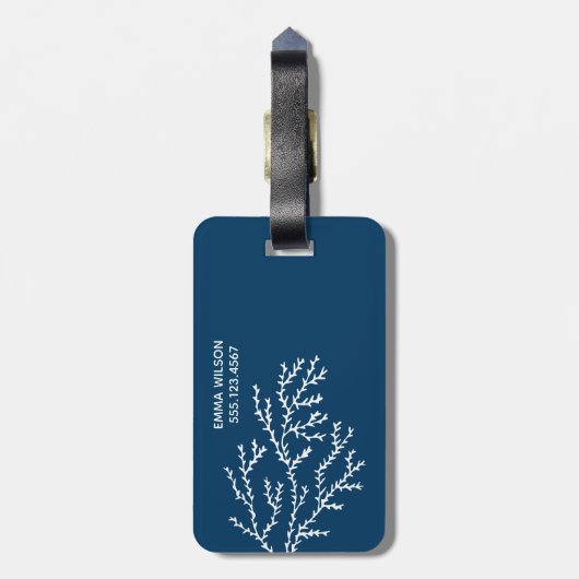 Der Ozean ruft.. Custom Aquamarin Blue Seaweed Gepäckanhänger (Rückseite vertikal)