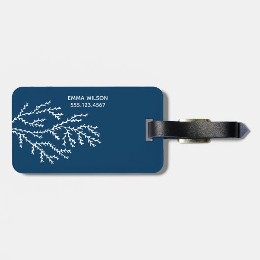 Der Ozean ruft.. Custom Aquamarin Blue Seaweed Gepäckanhänger (Rückseite horizontal)