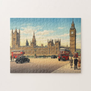 Der Palace of Westminster Japanischer Holzschnitt Puzzle