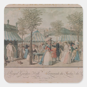 Der Palais Royal-Garten-Weg, 1787 Quadratischer Aufkleber
