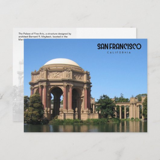 Der Palast der Schönen Künste, CA - Postkarte (Vorne/Hinten)