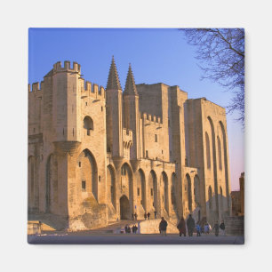 Der Palast des Papstes in Avignon mit Menschen Magnet