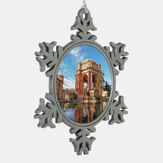 Der Palast San Fransisco Schneeflocken Zinn-Ornament (Links)