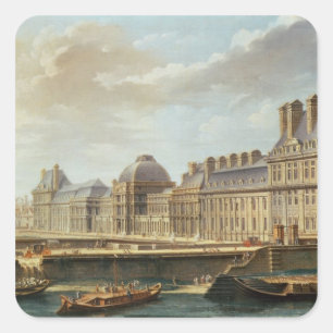 Der Palast und der Garten des Tuileries, 1757 Quadratischer Aufkleber
