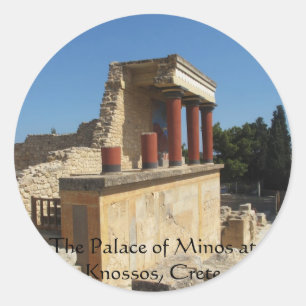 Der Palast von Minos bei Knossos, Kreta, Runder Aufkleber
