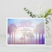 Der Palmen-Trauerfall danken Ihnen zu kardieren Dankeskarte (Stehend Vorderseite)