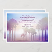 Der Palmen-Trauerfall danken Ihnen zu kardieren Dankeskarte (Vorne/Hinten)