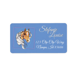 Der Palomino (blau) Adressaufkleber