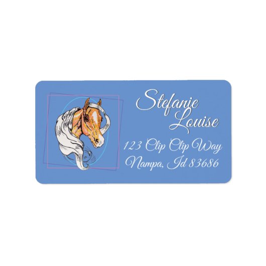 Der Palomino (blau) Adressaufkleber (Vorne)